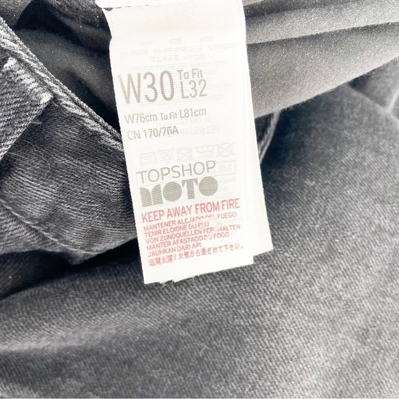 TOPSHOP MOTO Wide Leg Button Front Cropped Jeans - Picture 6 of 6